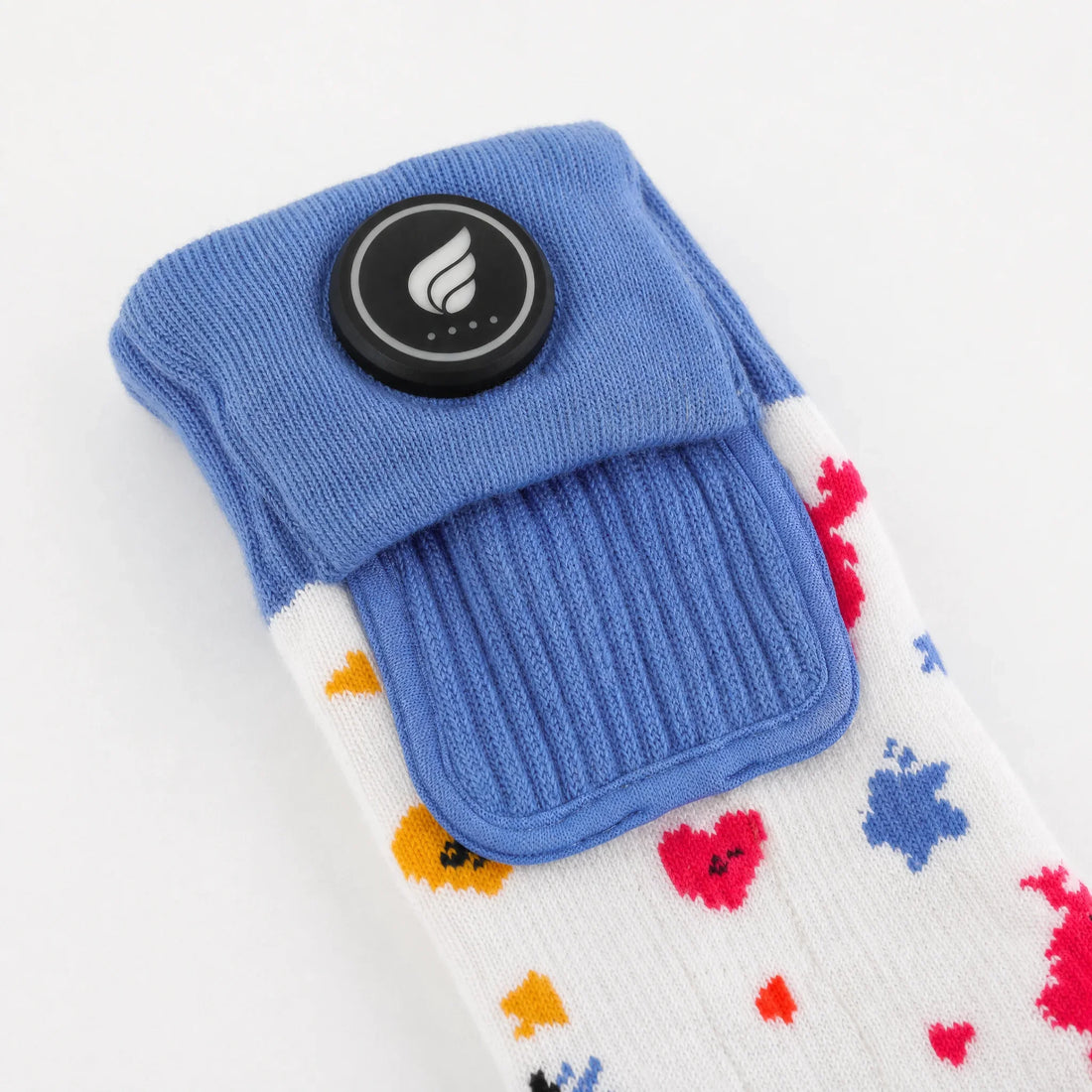 Accuvak met knop bovenaan de sok